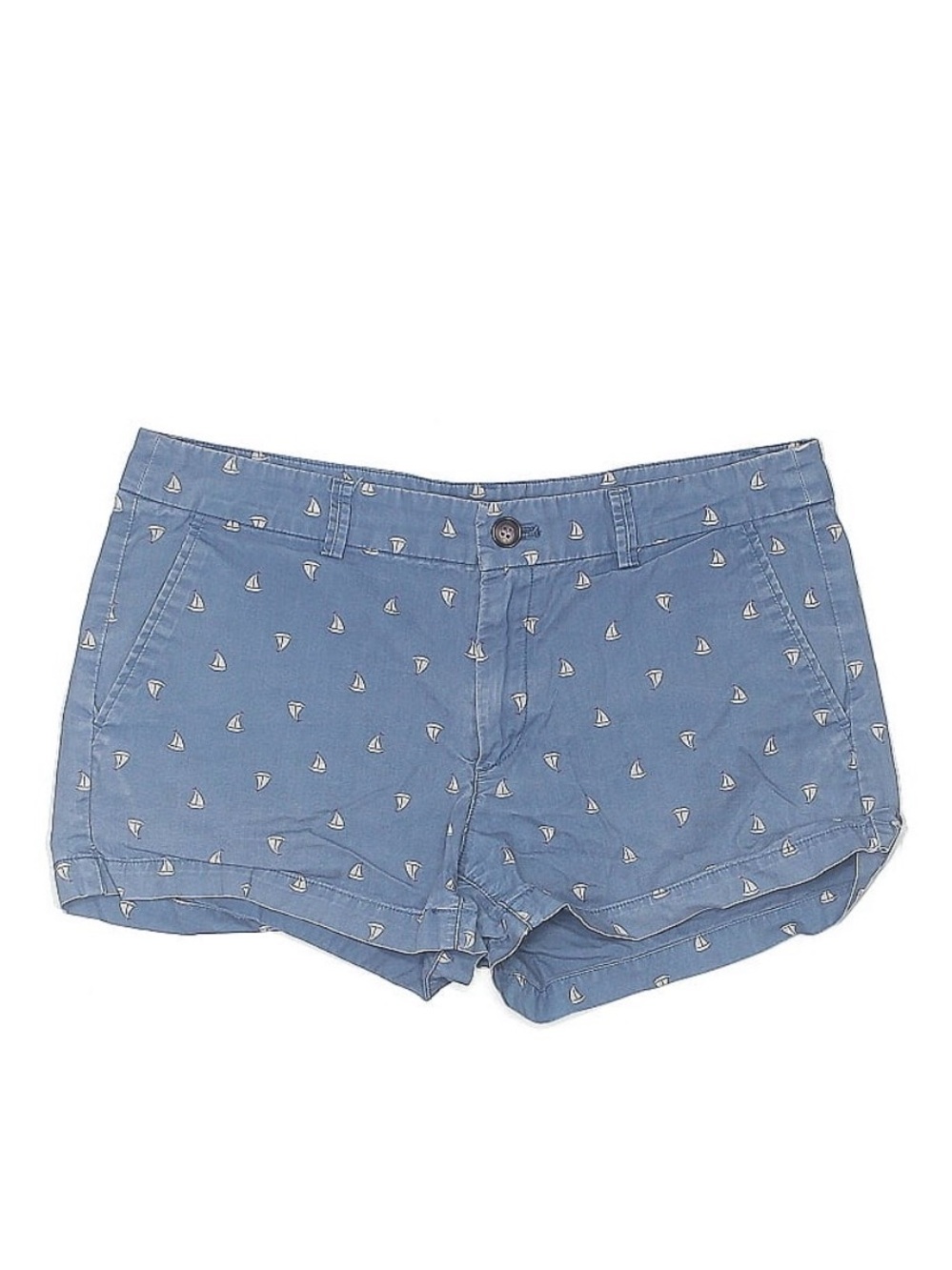 Uniqlo Light Blue Sailboat Print High Waist Shorts